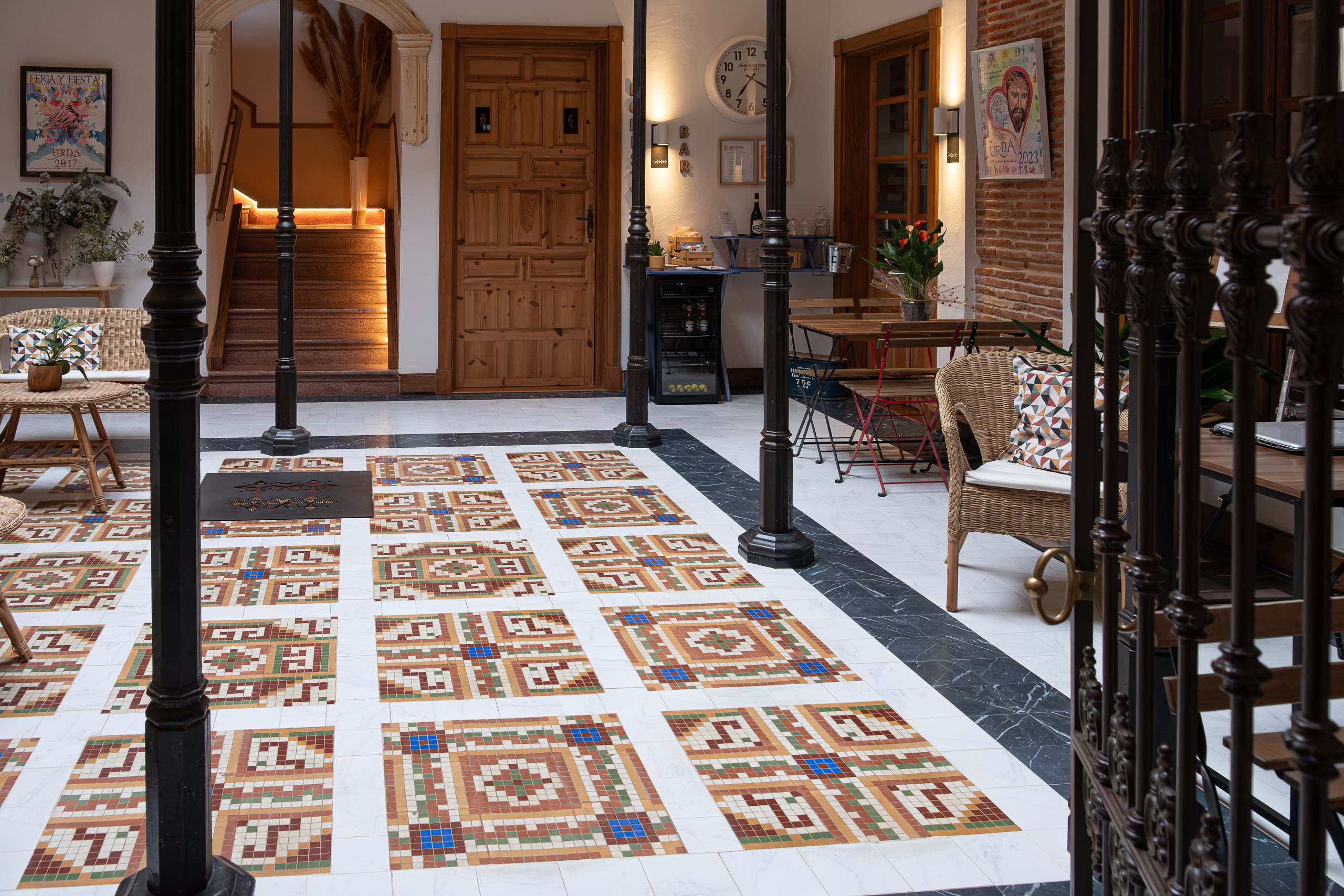 Empfangspatio der Casa del Médico – originale Bodenfliesen von 1904